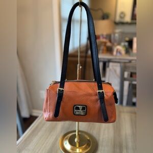 Valentina Italia Pebble Leather Dome Satchel Handbag , NWOT